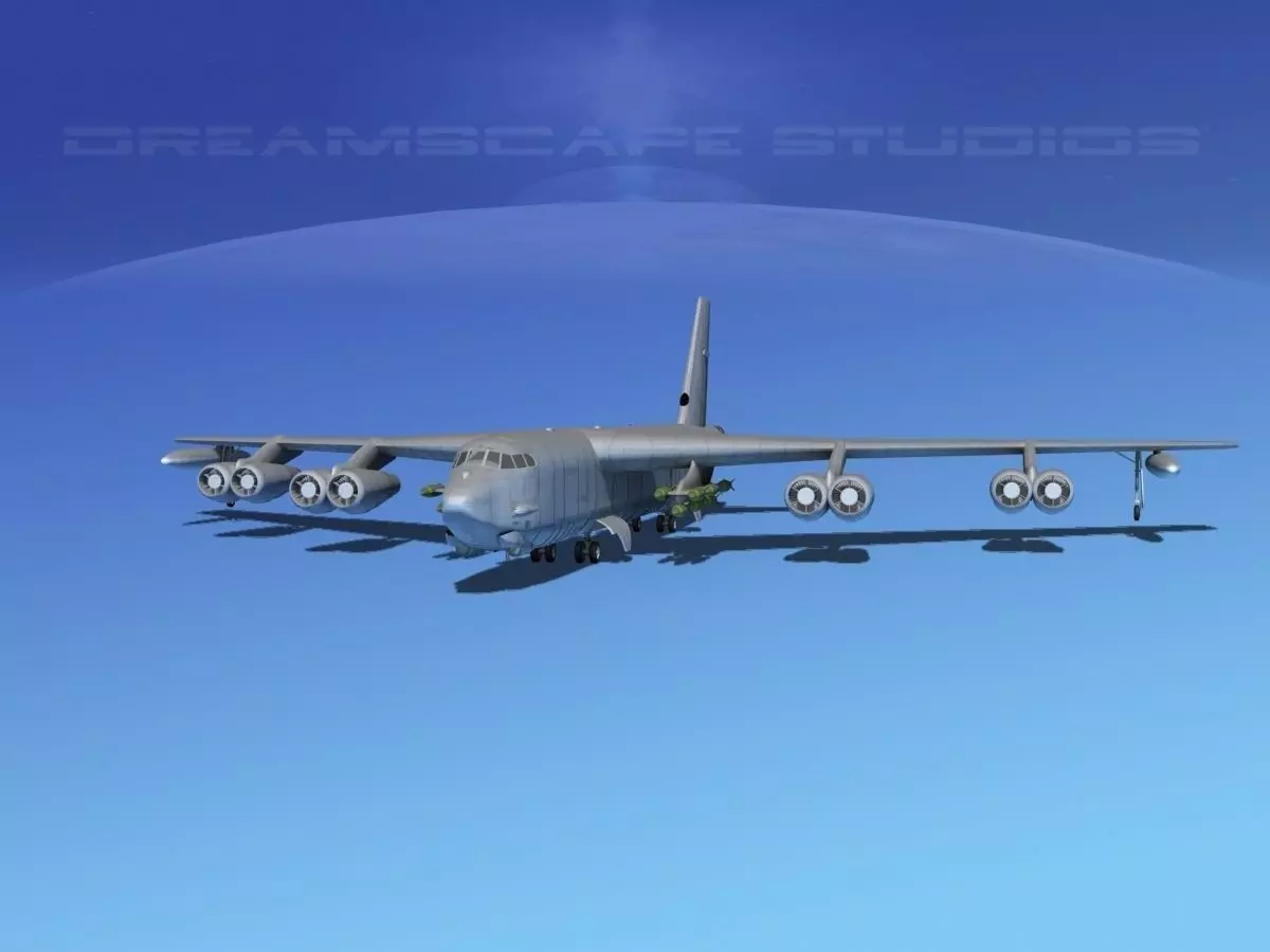 Boeing B-52G Stratofortress Bare Metal 3D model_0