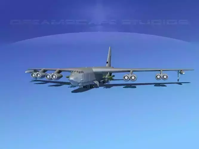 Boeing B-52G Stratofortress Bare Metal 3D model