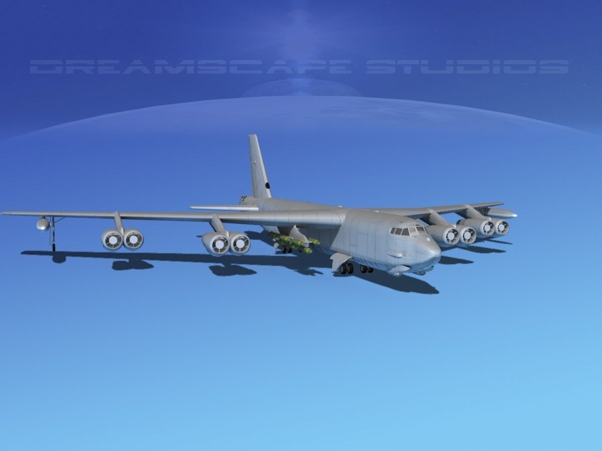 Boeing B-52G Stratofortress Bare Metal 3D model_2