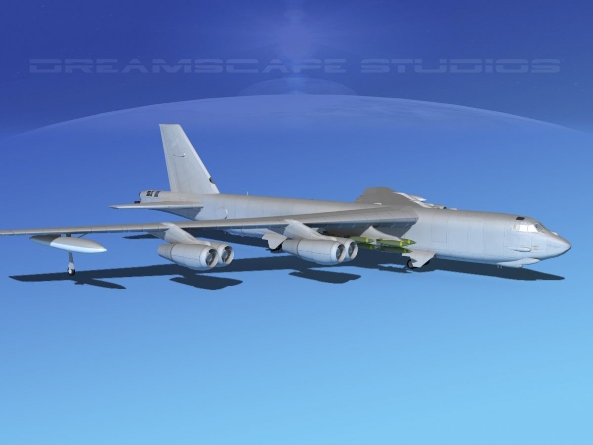 Boeing B-52G Stratofortress Bare Metal 3D model_4
