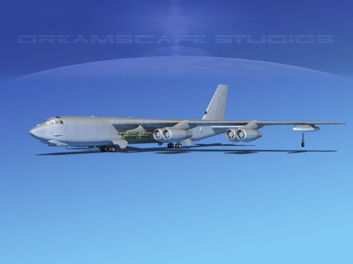 Boeing B-52G Stratofortress Bare Metal 3D model_1
