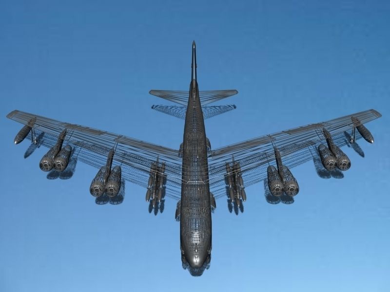 Boeing B-52G Stratofortress Bare Metal 3D model_11