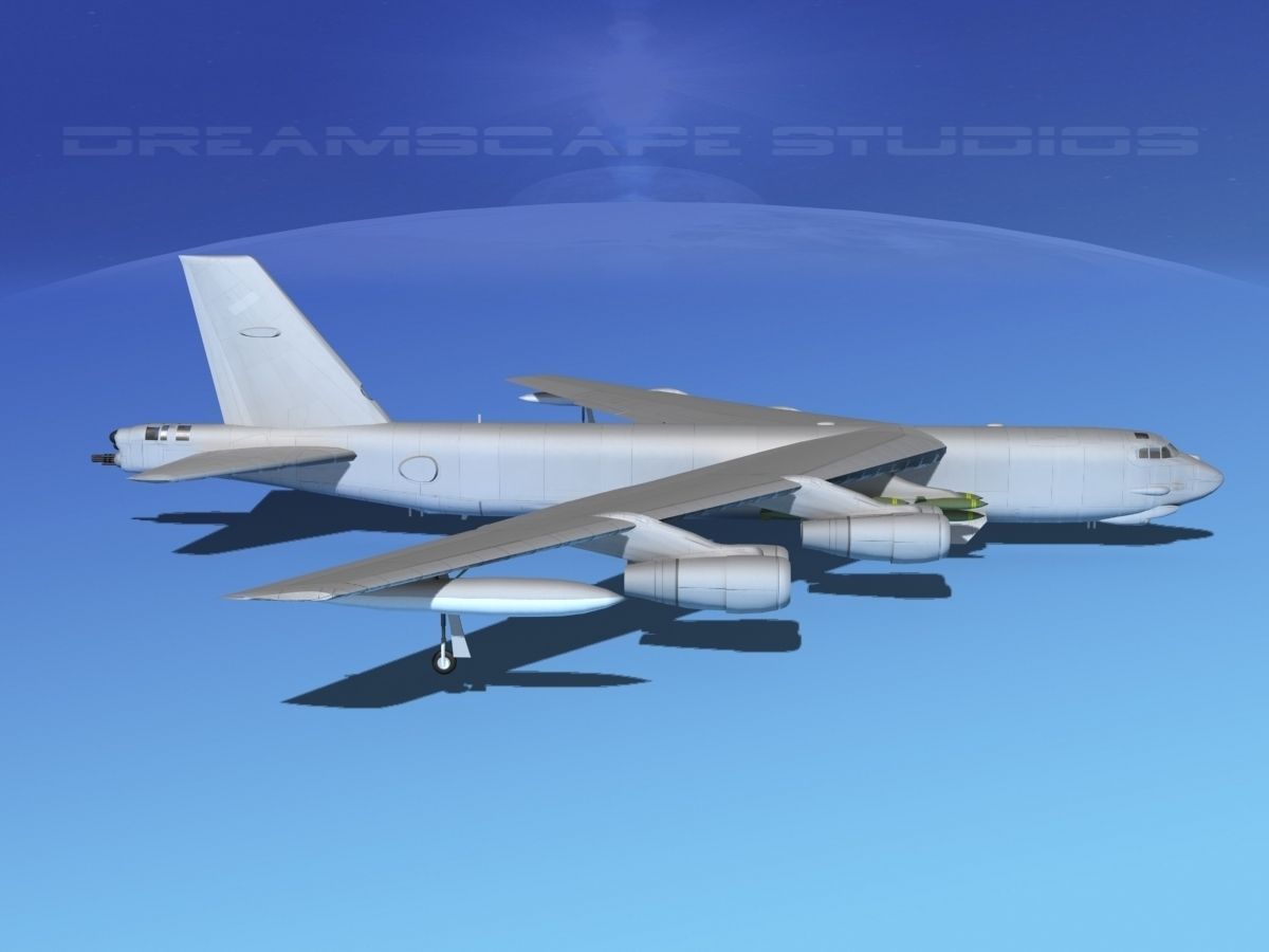 Boeing B-52G Stratofortress Bare Metal 3D model_3