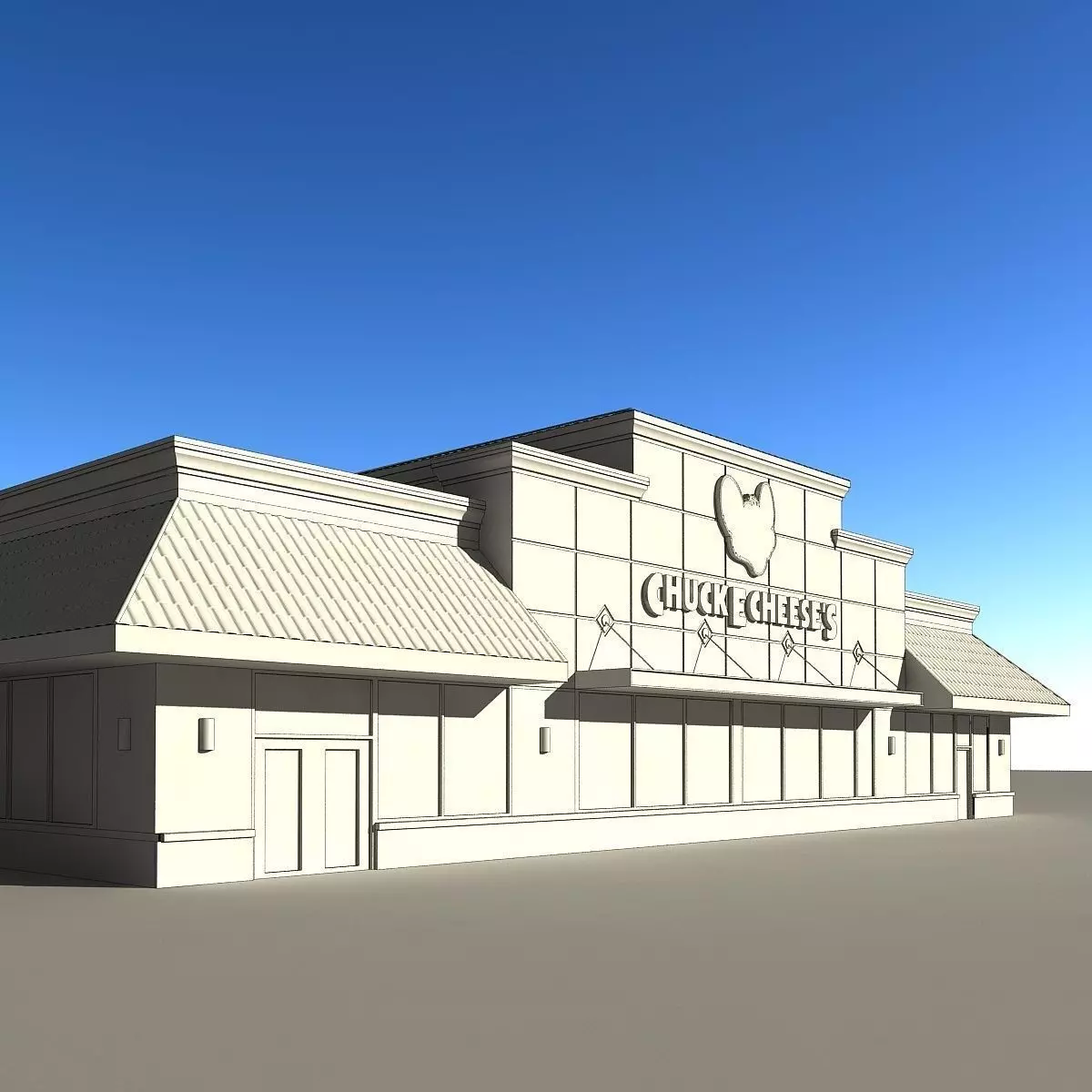 Chuk E Cheese burger Low-poly 3D model