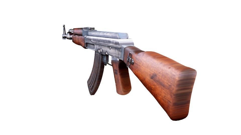 AK-47 ak - rifle Low-poly 3D model_3