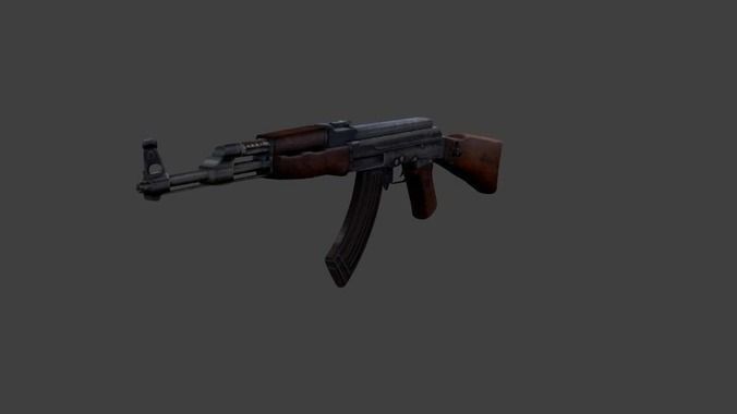AK-47 ak - rifle Low-poly 3D model_10