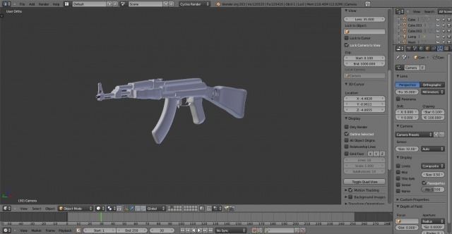 AK-47 ak - rifle Low-poly 3D model_14