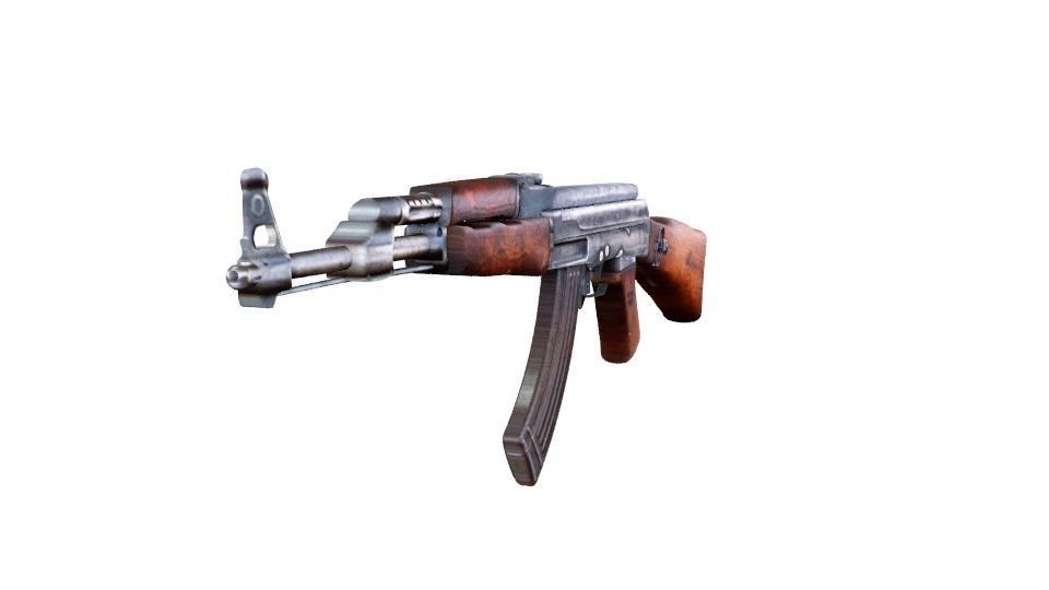 AK-47 ak - rifle Low-poly 3D model_2