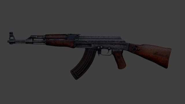 AK-47 ak - rifle Low-poly 3D model_19