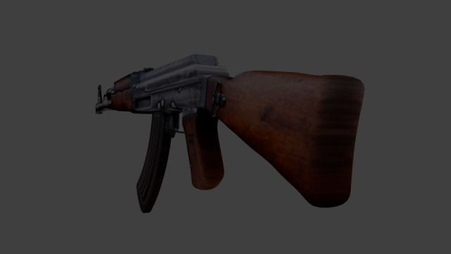 AK-47 ak - rifle Low-poly 3D model_11
