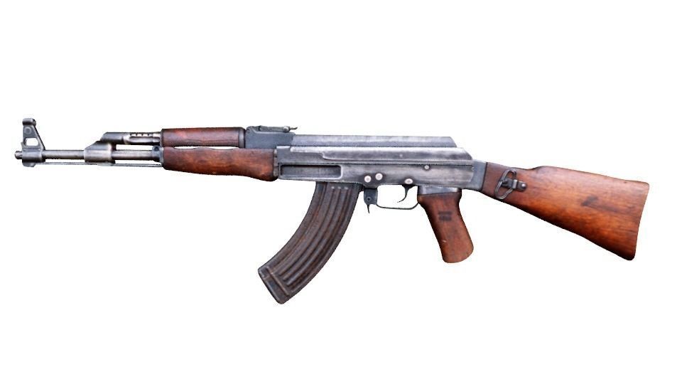AK-47 ak - rifle Low-poly 3D model_1