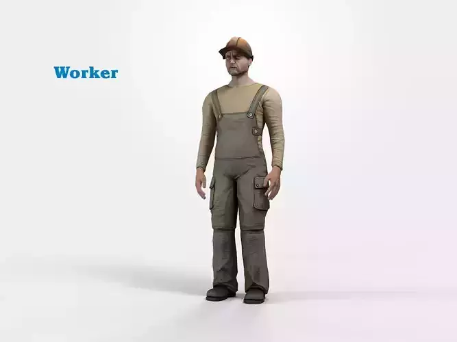 Worker character rigged
