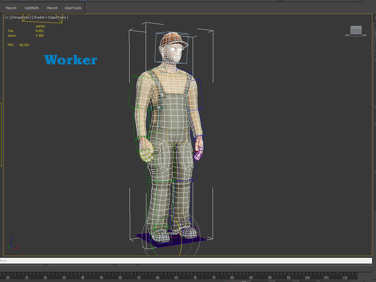 Worker character rigged Low-poly 3D model_12
