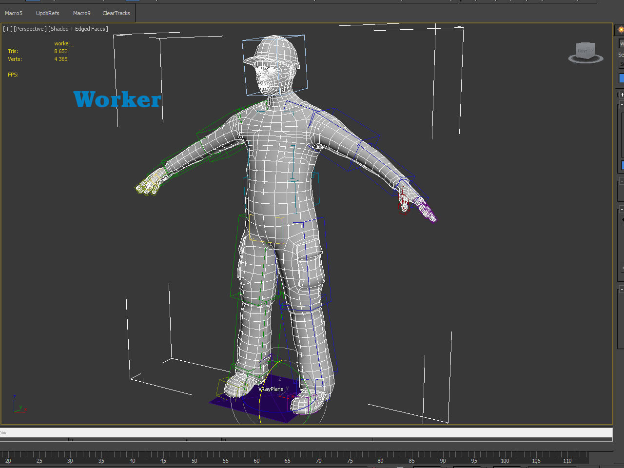 Worker character rigged Low-poly 3D model_9