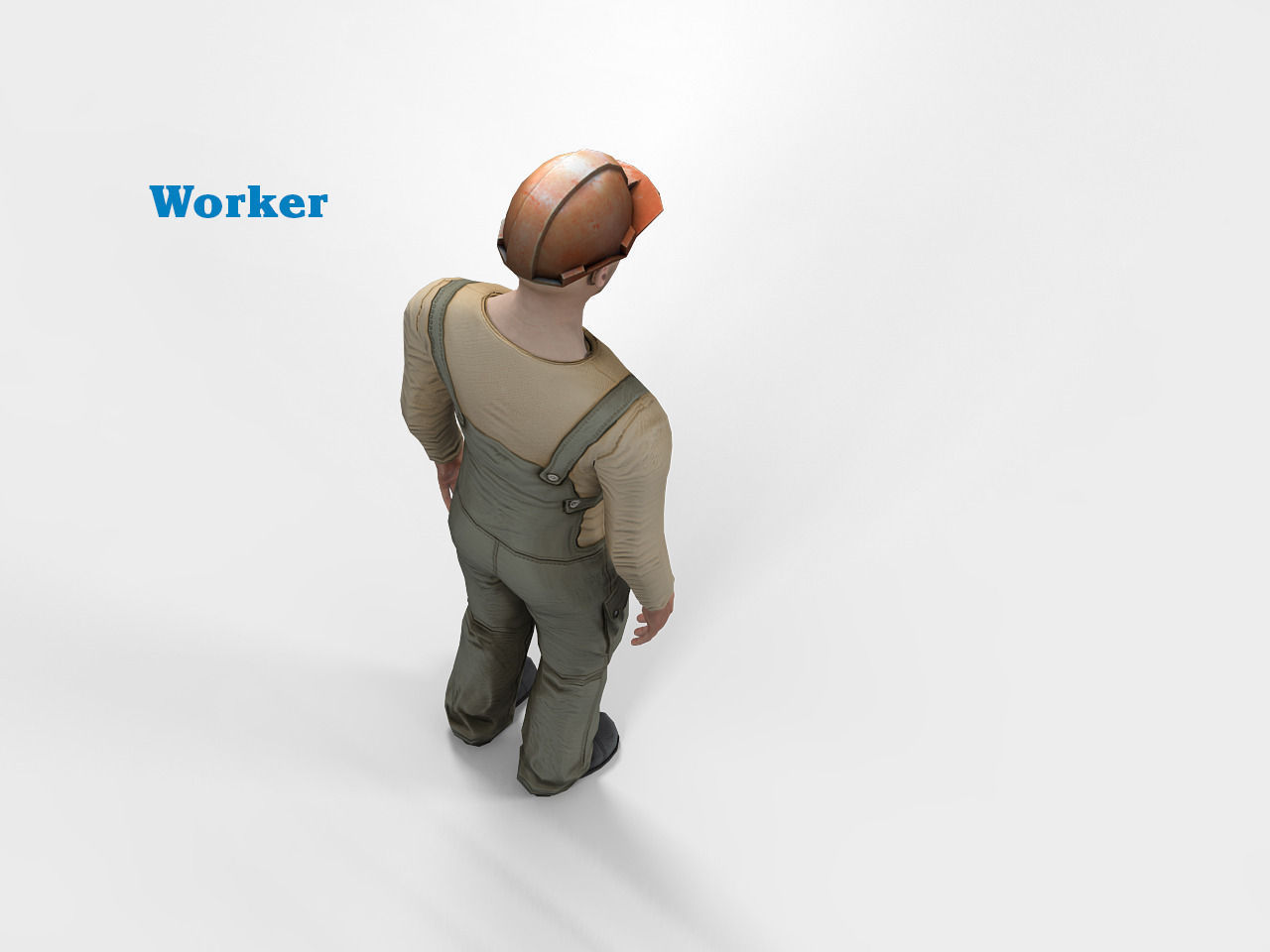 Worker character rigged Low-poly 3D model_2