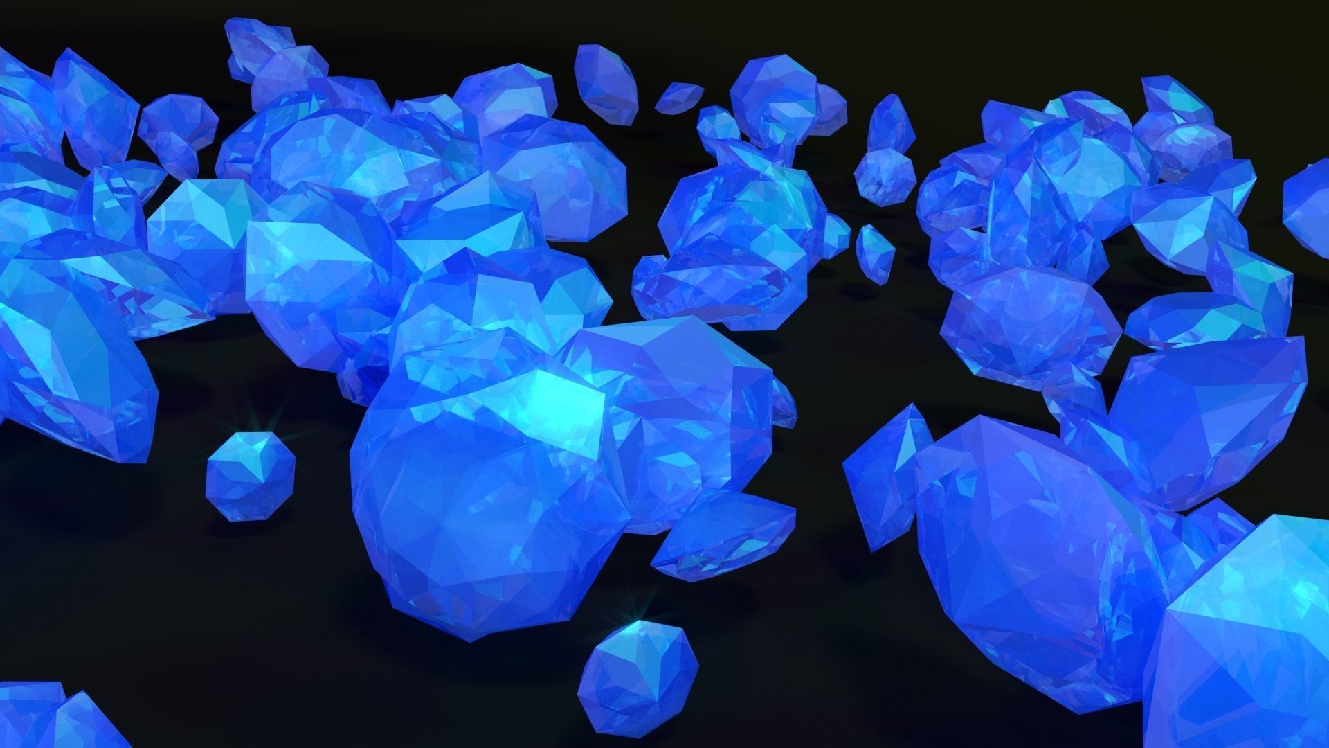 Crystals polygonal diamond Low-poly 3D model_1