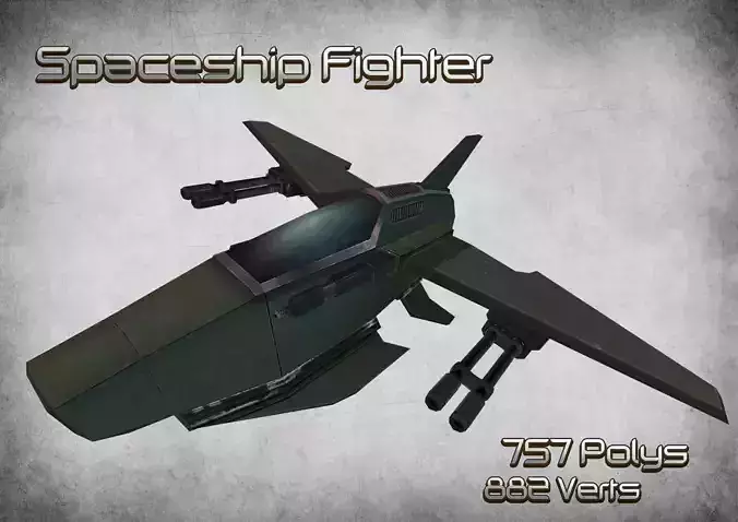Space Fighter 01 Low-poly 3D model