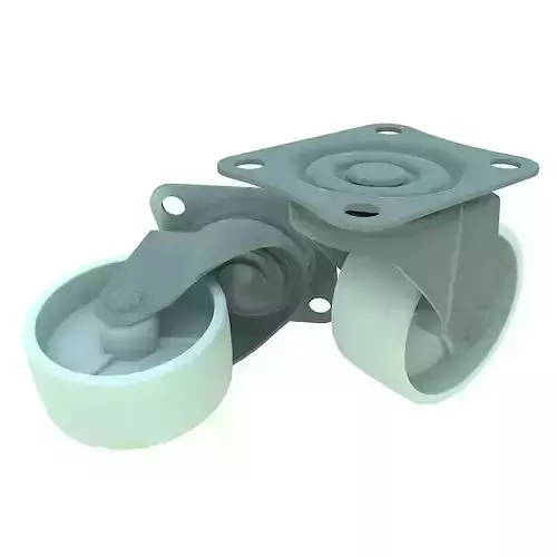 Caster two plastic wheels