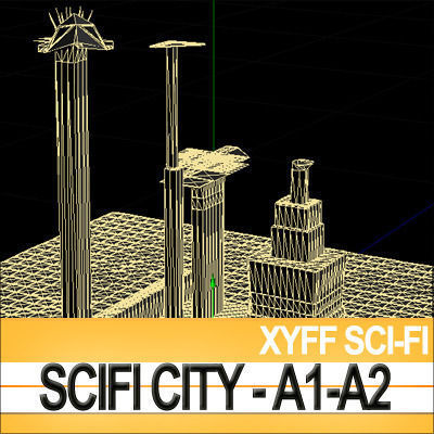 Xyff SciFi City A1 and A2 3D model_13