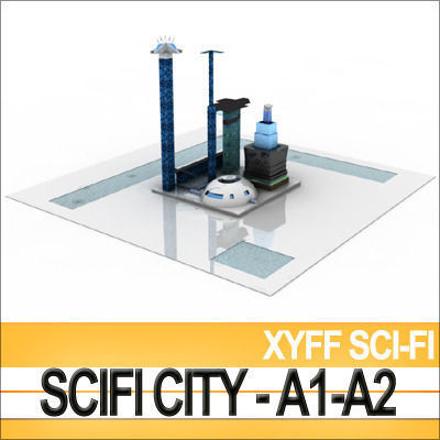 Xyff SciFi City A1 and A2 3D model_4