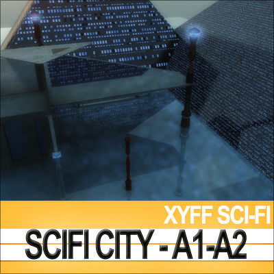 Xyff SciFi City A1 and A2 3D model_12
