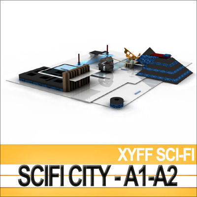 Xyff SciFi City A1 and A2 3D model_8