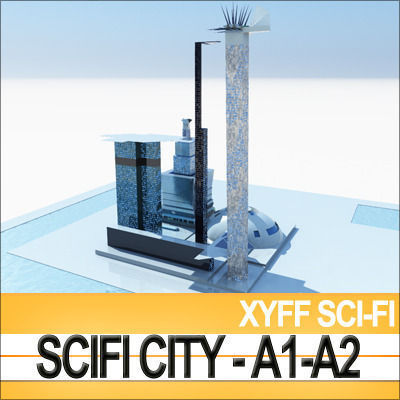 Xyff SciFi City A1 and A2 3D model_1