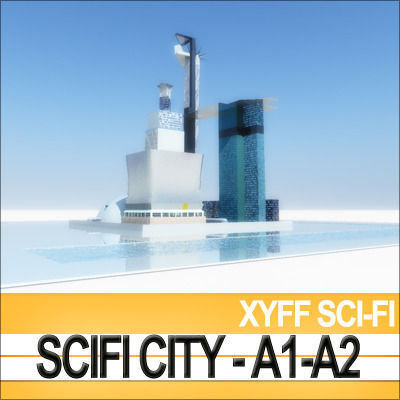 Xyff SciFi City A1 and A2 3D model_3