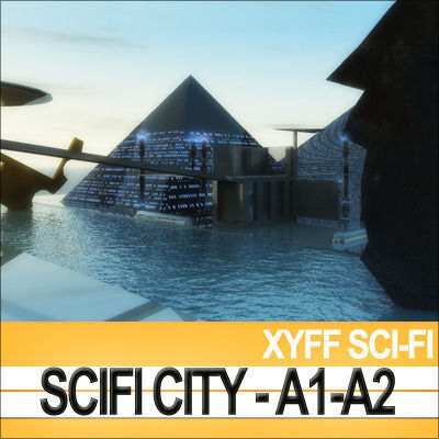 Xyff SciFi City A1 and A2 3D model_6