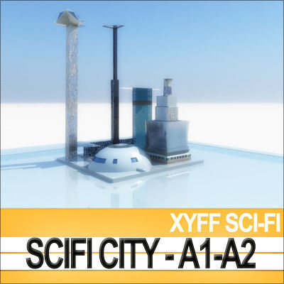 Xyff SciFi City A1 and A2 3D model_5
