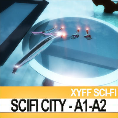 Xyff SciFi City A1 and A2 3D model_7
