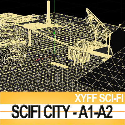 Xyff SciFi City A1 and A2 3D model_14