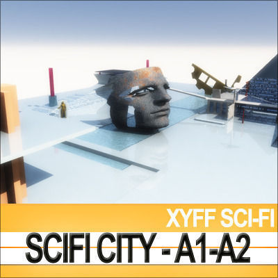 Xyff SciFi City A1 and A2 3D model_9