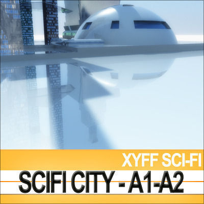 Xyff SciFi City A1 and A2 3D model_2