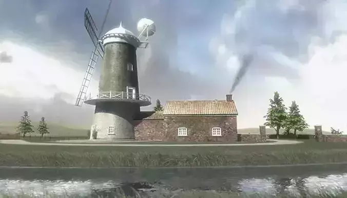Windmill Apartment Low-poly 3D model