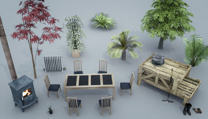 Windmill Apartment Low-poly 3D model_3