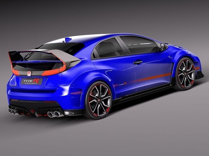 Honda Civic type R concept 2015 3D Model .max .obj .3ds ...