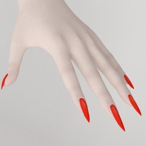 T pose nonrigged model of Akari in red dress 3D model_5