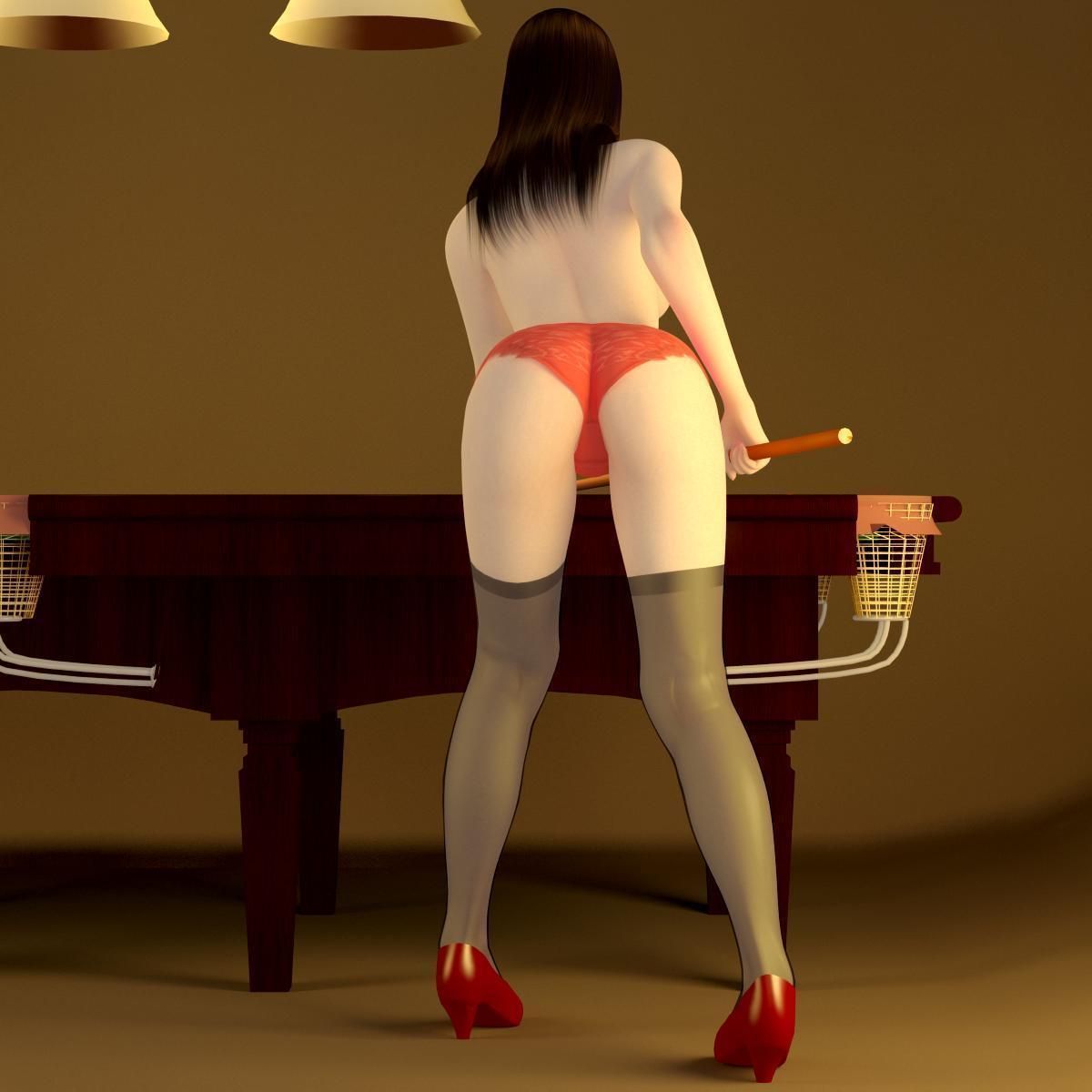 Akari dress pose 01 3D model_12
