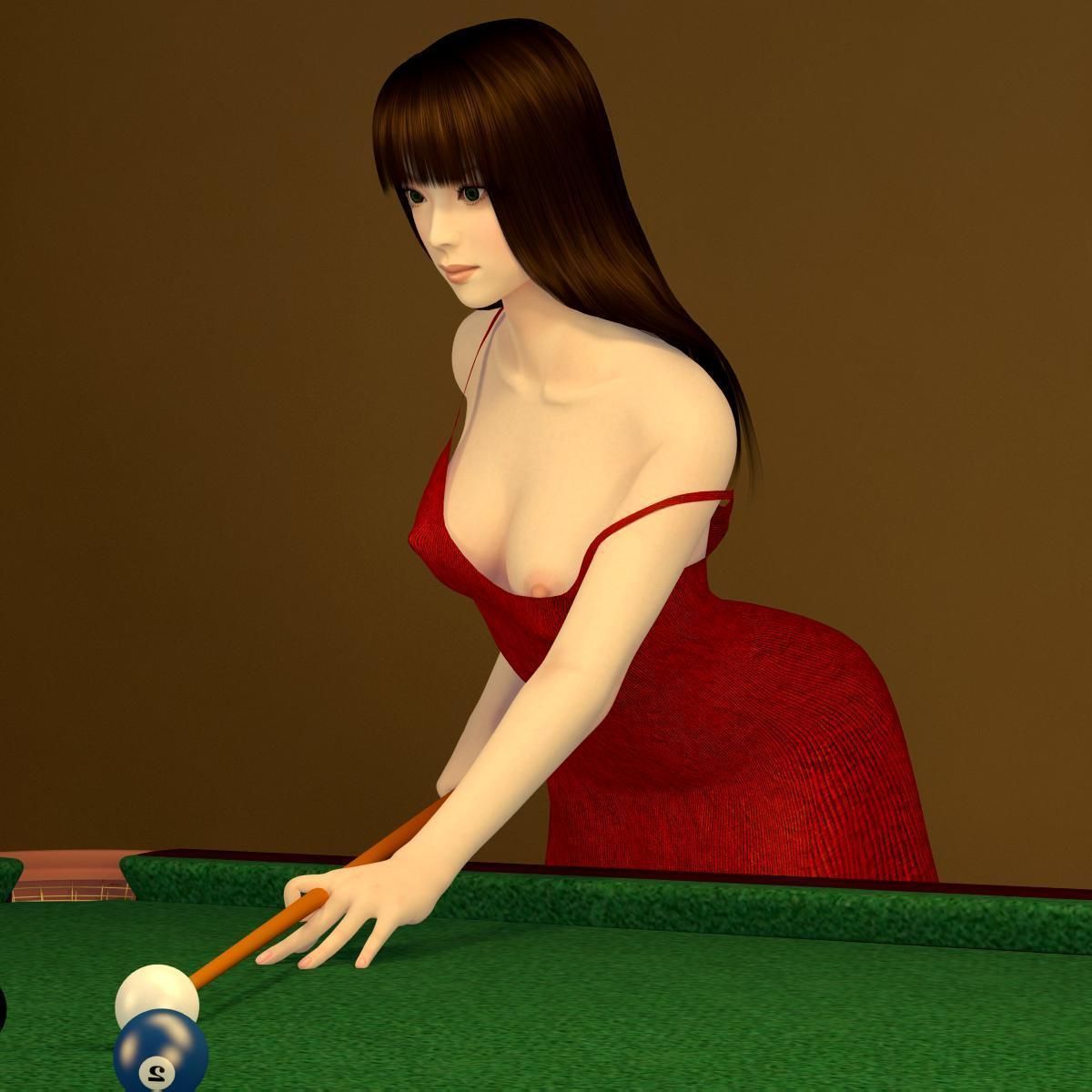 Akari dress pose 01 3D model_5