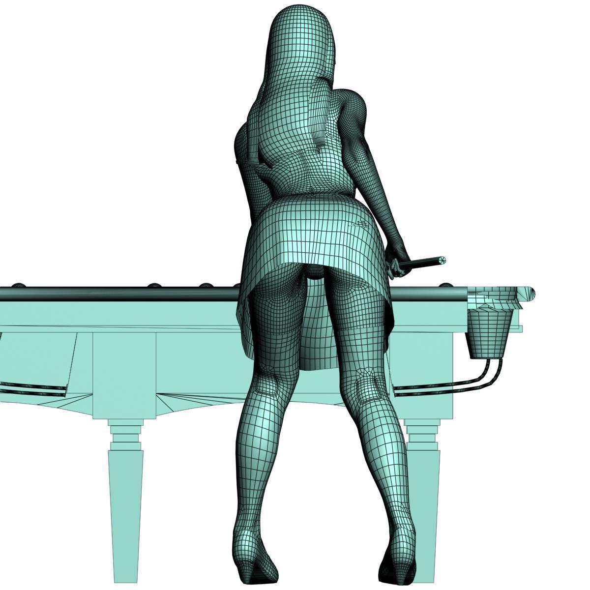 Akari dress pose 01 3D model_16