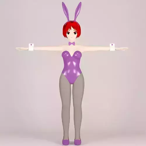  T pose nonrigged model of bunny toon girl 3D model