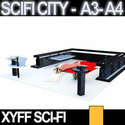 Sci Fi City Futuristic Architecture A3 A4 3D model_1