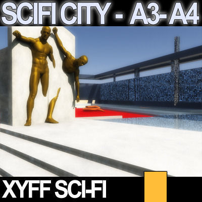 Sci Fi City Futuristic Architecture A3 A4 3D model_15