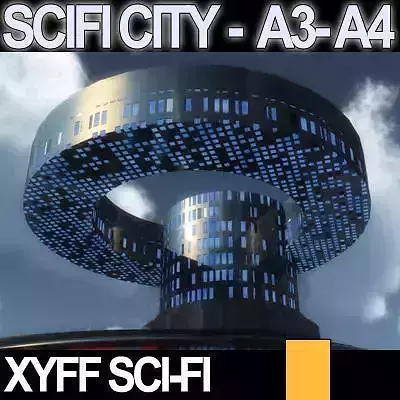 Sci Fi City Futuristic Architecture A3 A4 3D model