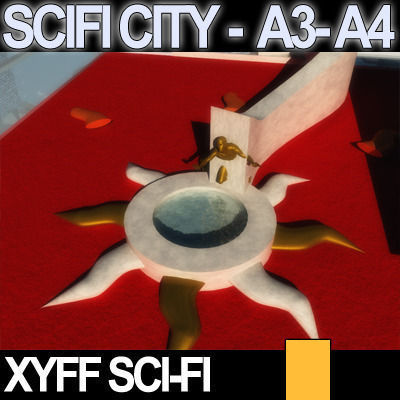 Sci Fi City Futuristic Architecture A3 A4 3D model_5