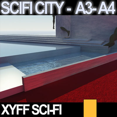 Sci Fi City Futuristic Architecture A3 A4 3D model_7