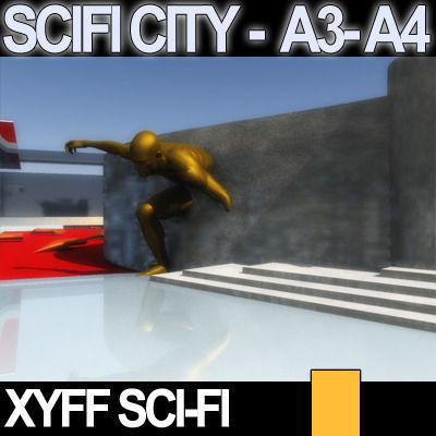 Sci Fi City Futuristic Architecture A3 A4 3D model_14
