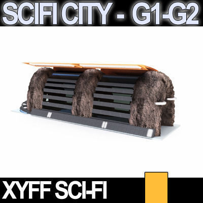 Sci Fi City Futuristic Architecture G1 G2 3D model_6