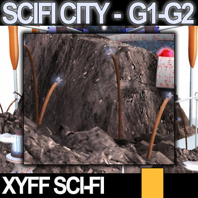 Sci Fi City Futuristic Architecture G1 G2 3D model_4